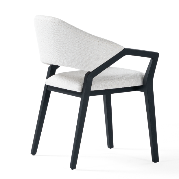 Chaise de salle à manger rembourrée Diamond avec accoudoirs