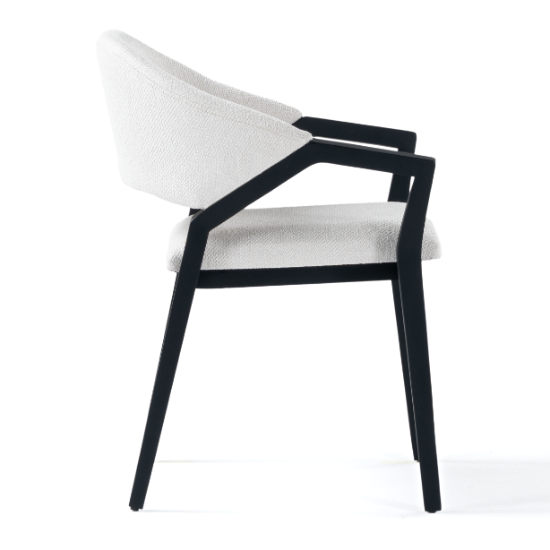 Chaise de salle à manger rembourrée Diamond avec accoudoirs
