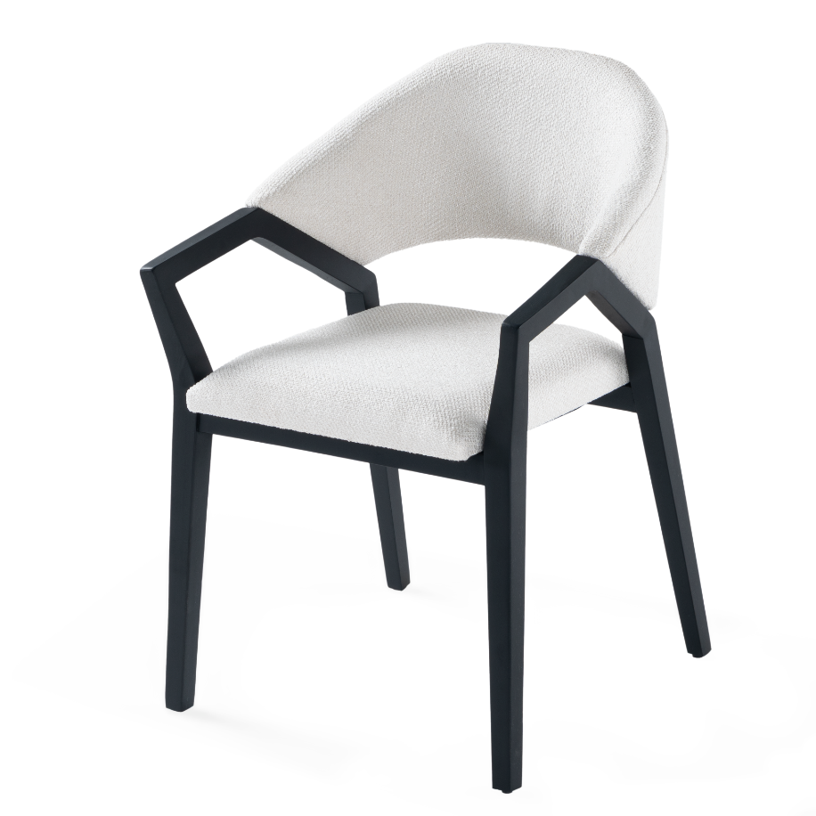 Chaise de salle à manger rembourrée Diamond avec accoudoirs