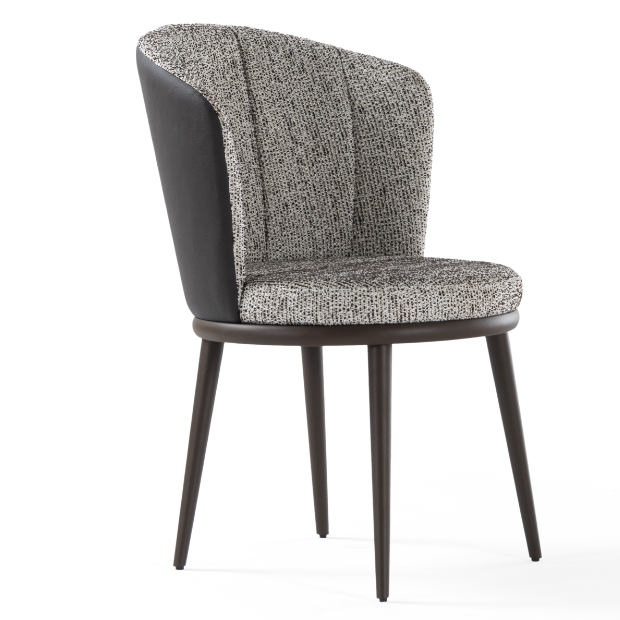Chaise de salle à manger rembourrée Lipa avec dossier enveloppant