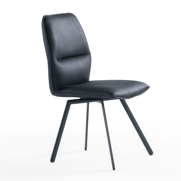 Loft upholstered dining chair with a three-part backrest