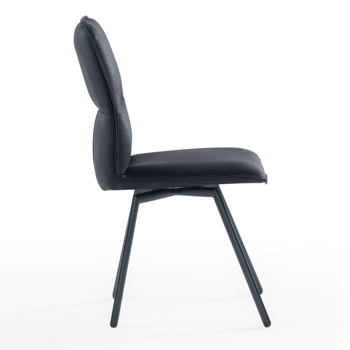 Loft upholstered dining chair with a three-part backrest
