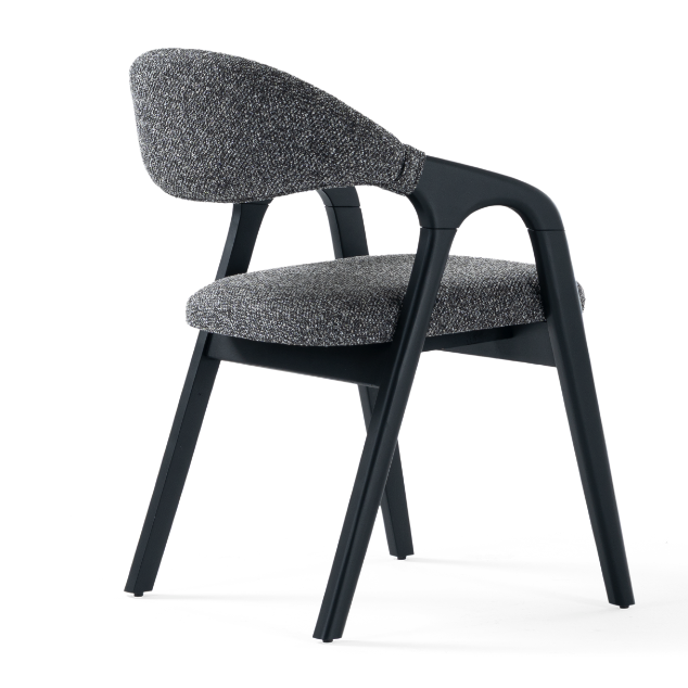 Verona upholstered dining chair with armrests