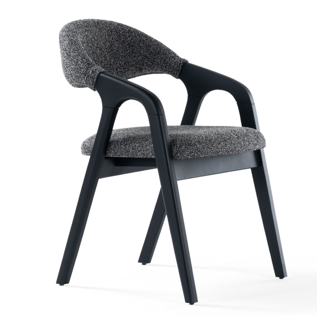 Verona upholstered dining chair with armrests