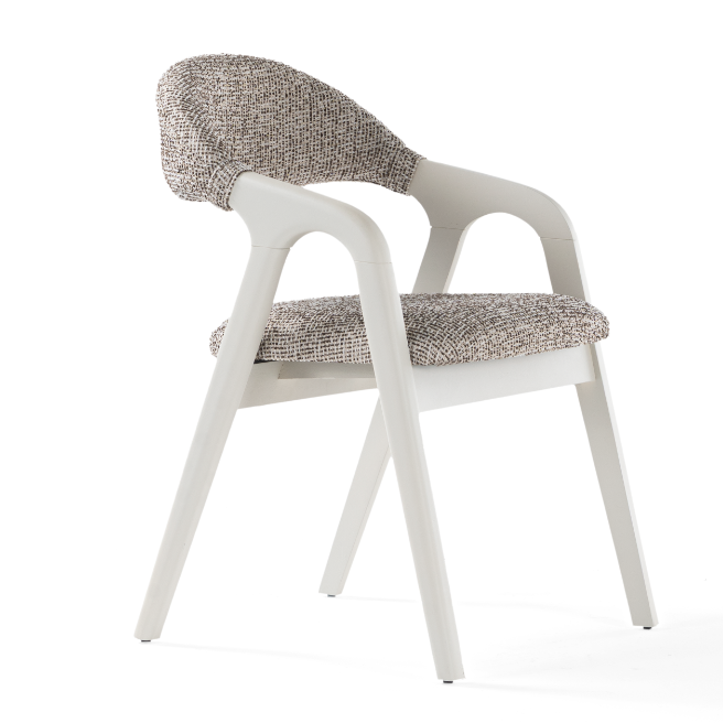 Verona upholstered dining chair with armrests